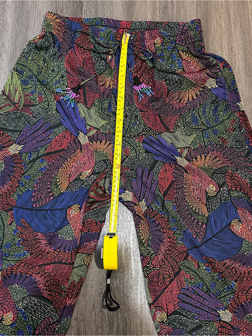 Rachel Zoe Tropical Bird Print Palazzo Pants Wide Leg High Rise Boho Flowy - Picture 6 of 11